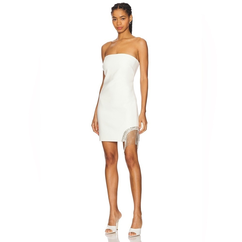 CINQ À SEPT 
Rhinestone Fringe Sammy Mini Dress